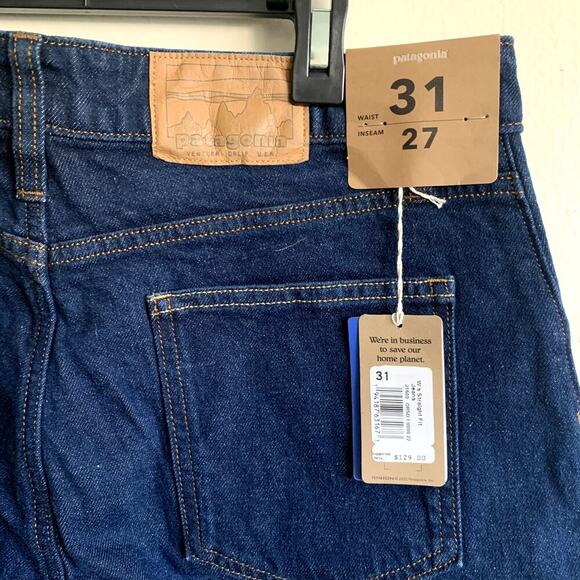 Patagonia Women's Straight Fit Dark Wash Denim Jeans Size 31 NWT Classic Outdoor - Picture 2 of 7